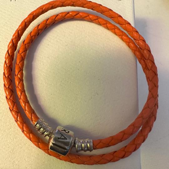 Orange Double Leather Bracelets