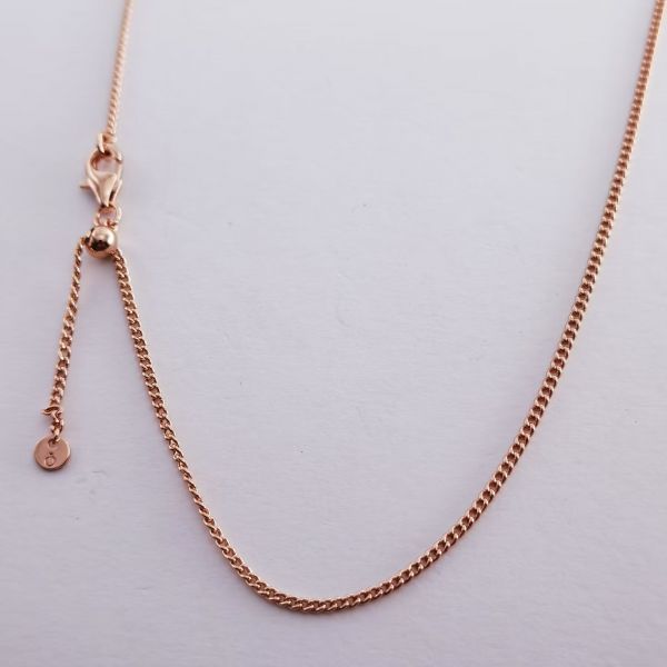 60CM  Rose Gold-plated Chain Necklaces-Round Label Logo