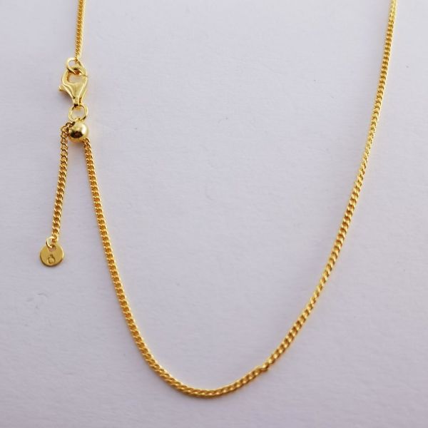 60CM  18K Gold-plated Chain Necklaces-Round Label Logo
