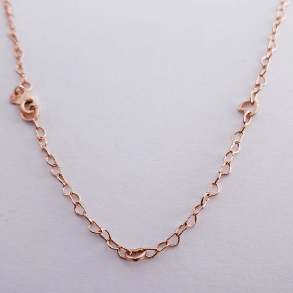 60CM Rose Gold-plated Heart&Heart Chain Necklaces