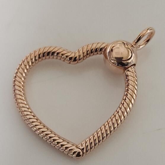  Rose Goldplated AAA GRADE S925 ALE Heart Holders For Charms