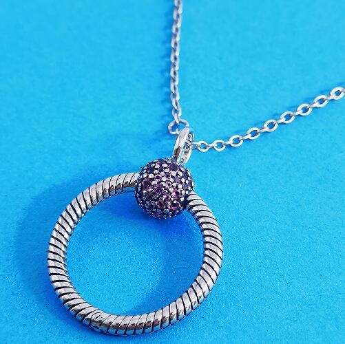 45cm Purple Pave AAA GRADE S925 ALE Holders Necklaces