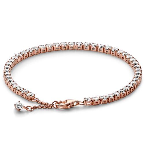 Rose Gold-plated Sparkling Slider Tennis Bracelets