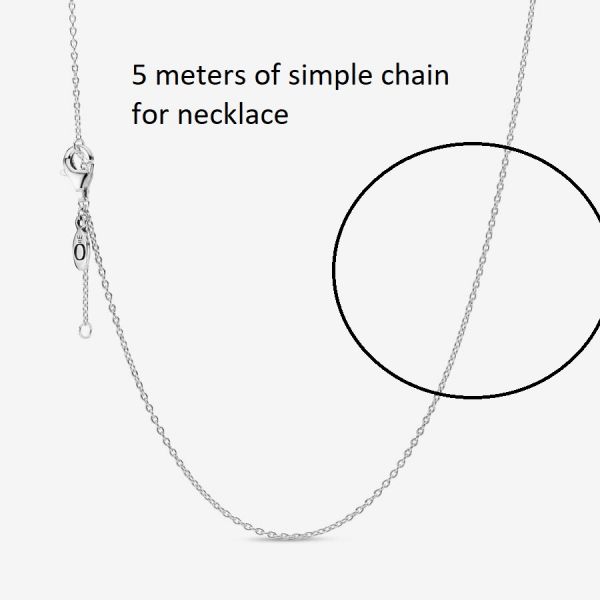 100CM Small Basic Sterling Silver Chain for Neckalces