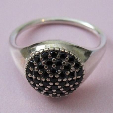  AAA GRADE S925 ALE Black Pave CZ Rings