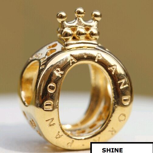 18K Goldplated AAA GRADE S925 ALE Sterling Silver Legal Crown O Charms 