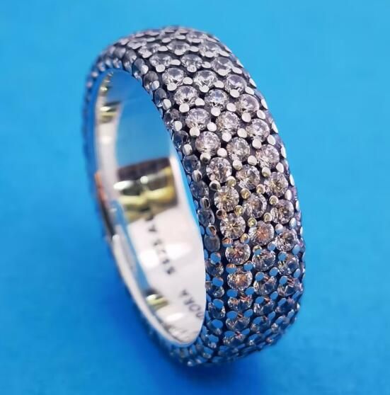 Neat S925 ALE 5A-Clear CZ Pave Triple Row Rings