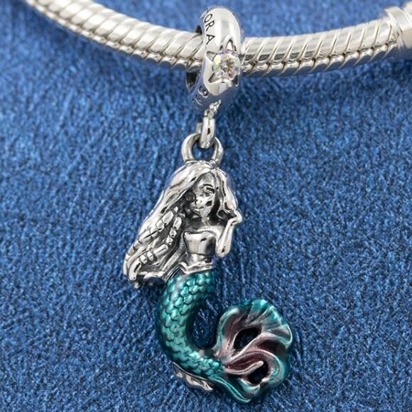Clear Stamped&Shining Screw The Little Mermaid Ariel Dangle Charm