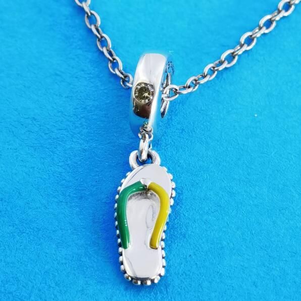 Neat S925 ALE  Dangle Slipper Charms Necklaces