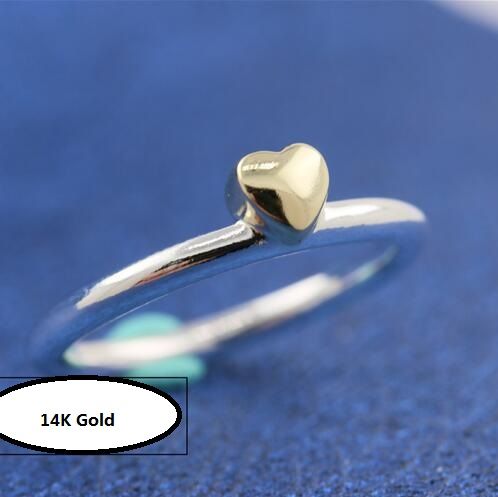 AAA GRADE Real 14K Gold G585 ALE Heart Rings