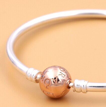 AAA GRADE ALE R Rose Clasp Sterling Silver Bangle