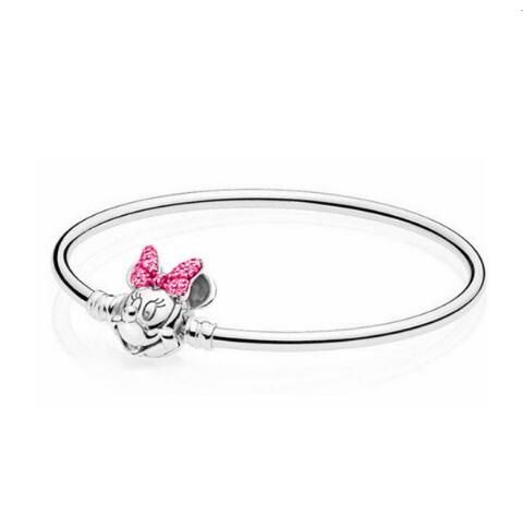 AAA GRADE S925 ALE 5A-Pink-CZ Sterling Silver Bangles