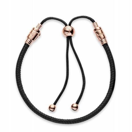 AAA GRADE ALE R Black Leather Bracelets-adjust size