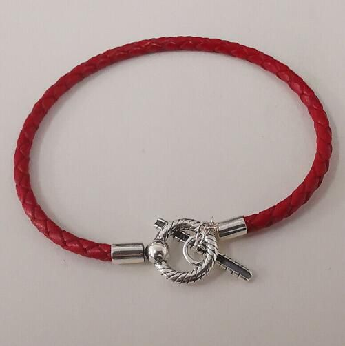 AAA GRADE S925 ALE Red Leather O Clasp Bracelets