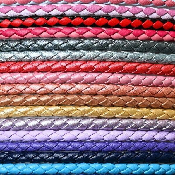 200CM-3mm Braided Leather 42 Colors Available