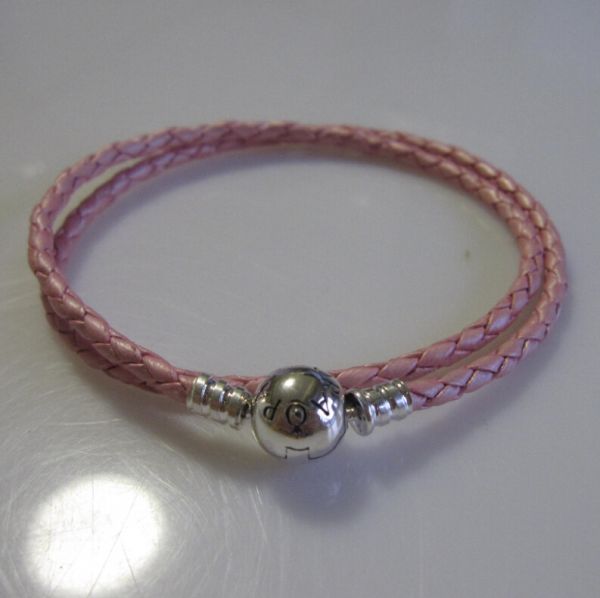 AAA GRADE- Pink Color Double Leather Bracelets