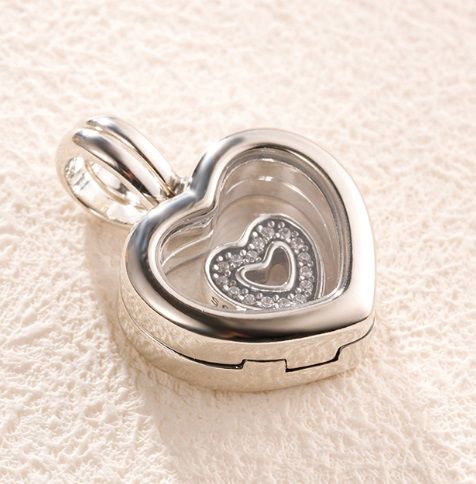 Small Size Heart Floating Locket With Heart