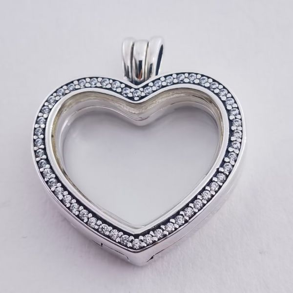 Big Size Heart Pave Floating Locket