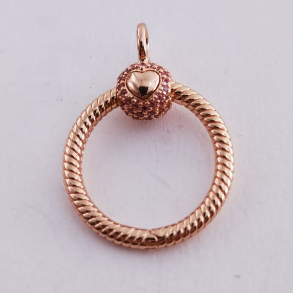 Rose Gold-plated Pave AAA GRADE S925 ALE Holders For Charms