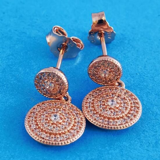 AAA GRADE Rose Gold Plated Drop Earrings