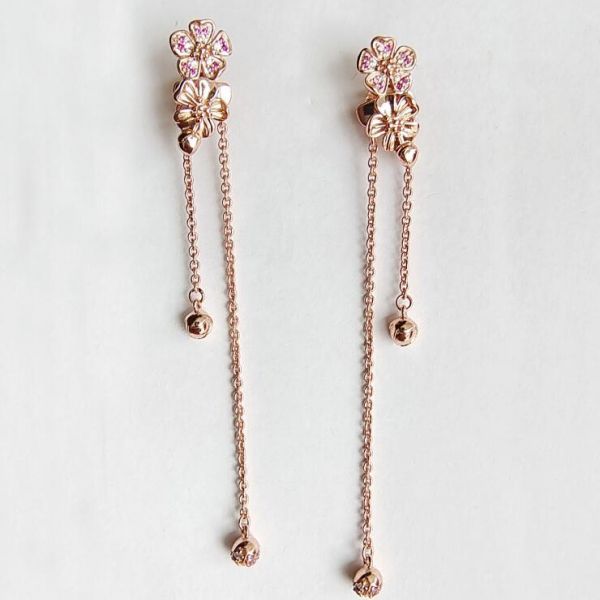 AAA GRADE Rose Gold Plated Drop Earrings