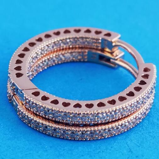 AAA GRADE Rose Gold Plated Hoop Earrings