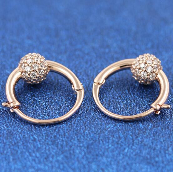 AAA GRADE Rose Gold Plated Hoop Earrings