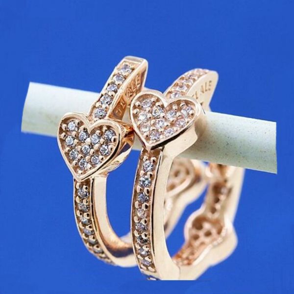 AAA GRADE Rose Gold Plated Hoop Earrings