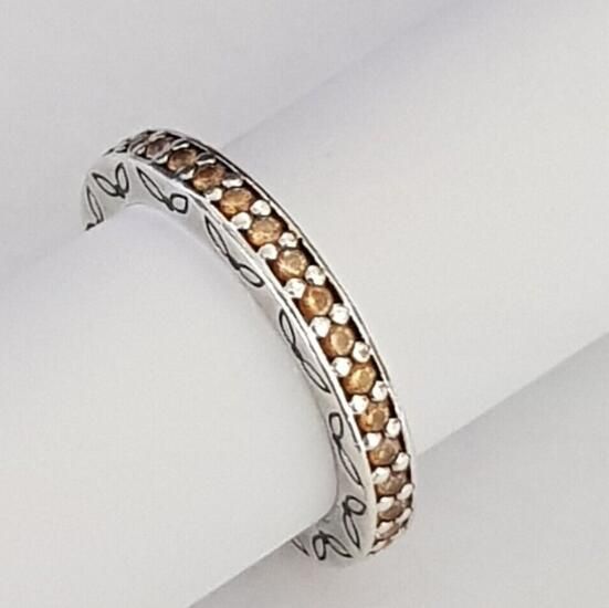 5A-CZ-Yellow Pave AAA GRADE S925 ALE Rings