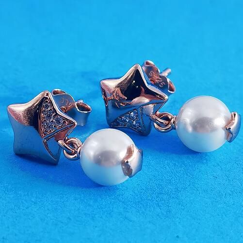 AAA GRADE Rose Gold Plated Stud Earrings