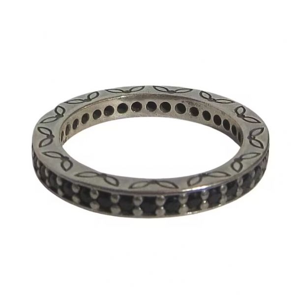 5A-Crystal-Black Pave AAA GRADE S925 ALE Rings