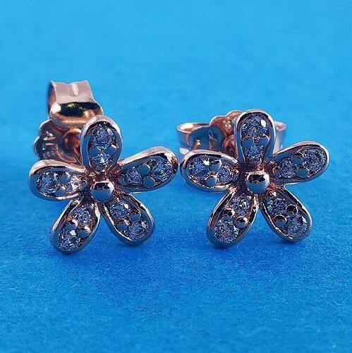 AAA GRADE Rose Gold Plated Stud Earrings