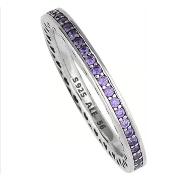 Purple 5A-CZ AAA GRADE S925 ALE Pave&Enamel Rings