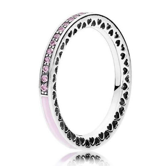 Pink 5A-CZ AAA GRADE S925 ALE Pave&Enamel Rings