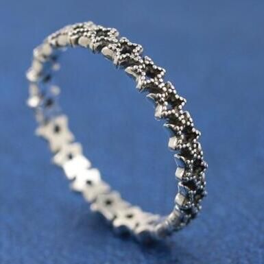 AAA GRADE S925 ALE Oxidized Star Rings