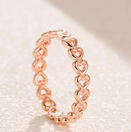 Rose Goldplated AAA GRADE S925 ALE Heart Rings