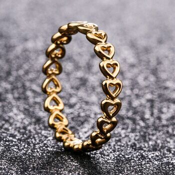 18K Goldplated AAA GRADE S925 ALE Heart Rings