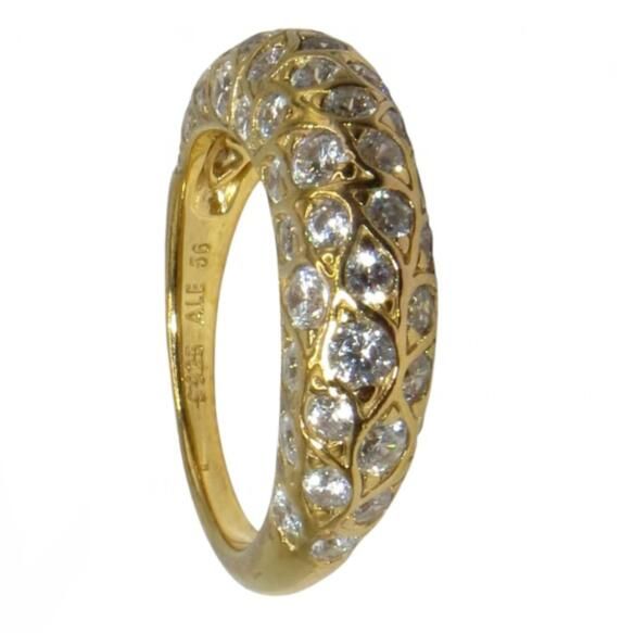 18k Gold-plated 5A CZ AAA GRADE S925 ALE Sparkling Rings