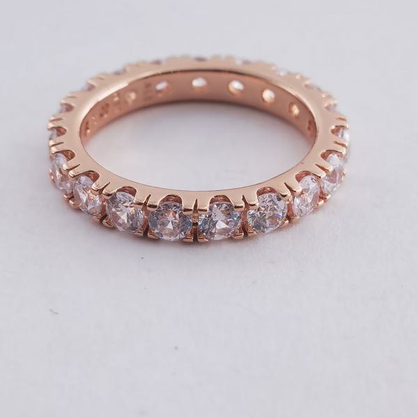 Rose Goldplated 5A CZ AAA GRADE S925 ALE Sparkling Rings