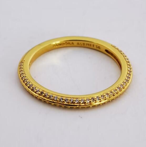 18K Goldplated 5A CZ AAA GRADE S925 ALE Sparkling Rings