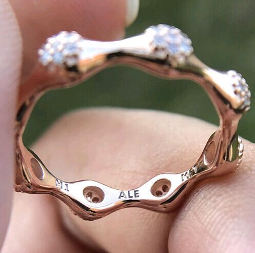 Rose Gold-plated 5A CZ AAA GRADE S925 ALE Sparkling Rings