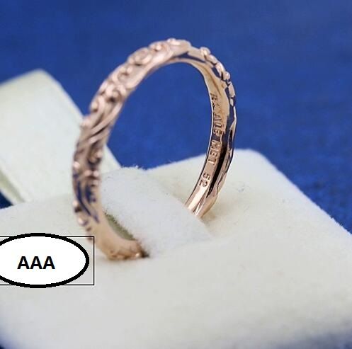 Rose Gold-plated AAA GRADE S925 ALE Simple Rings