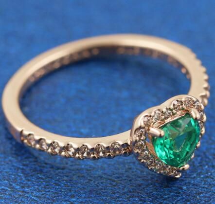 Green-5A- CZ Rose AAA GRADE S925 ALE Rings