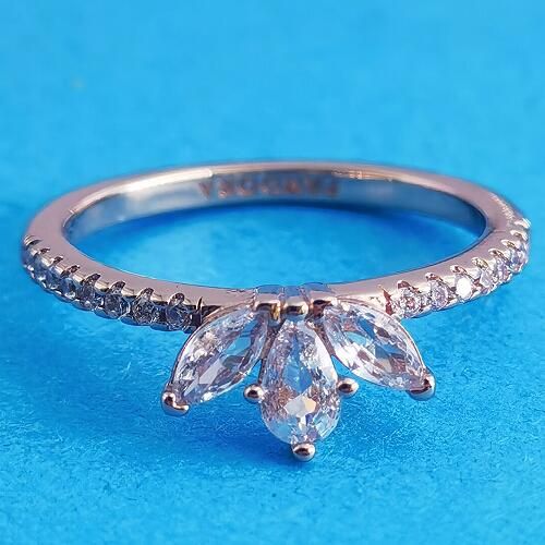 Clear-5A- CZ Rose AAA GRADE S925 ALE Rings