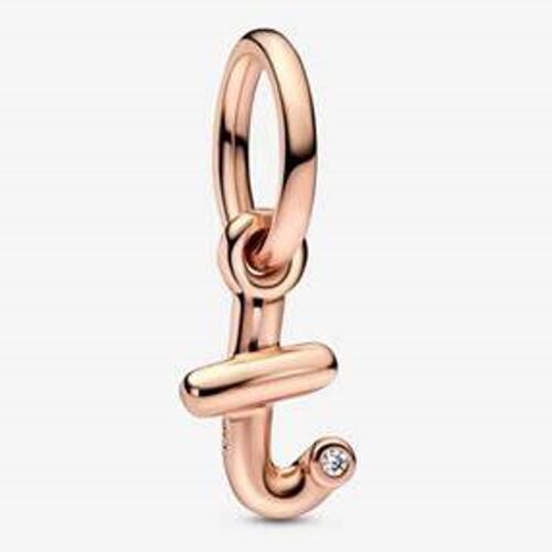 Rose Gold-Plated Dangle Letter Charms