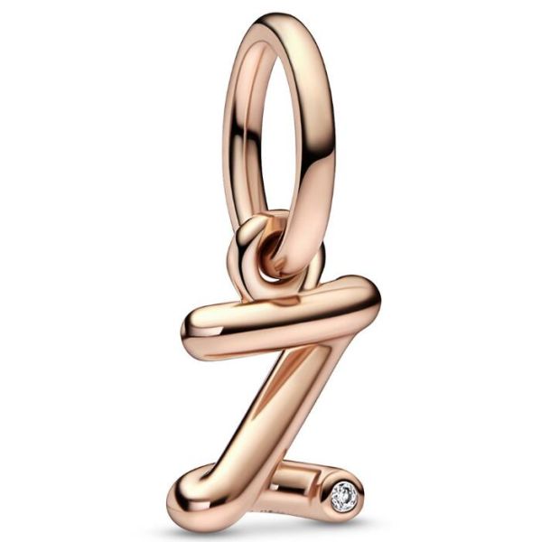 Rose Gold-Plated Dangle Letter Charms