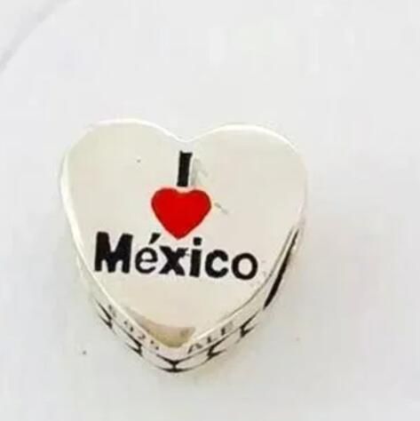 AAA GRADE S925 ALE I LOVE Mexico Charms