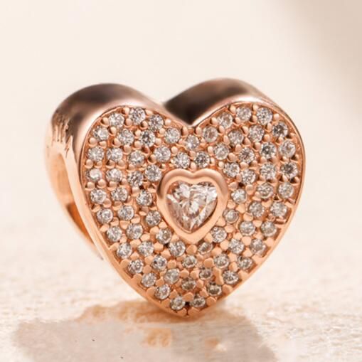 Rose Goldplated AAA GRADE ALE R  5A CZ Pave Charms