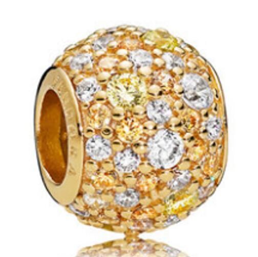 18K Goldplated AAA GRADE S925 ALE 5A CZ Pave Charms