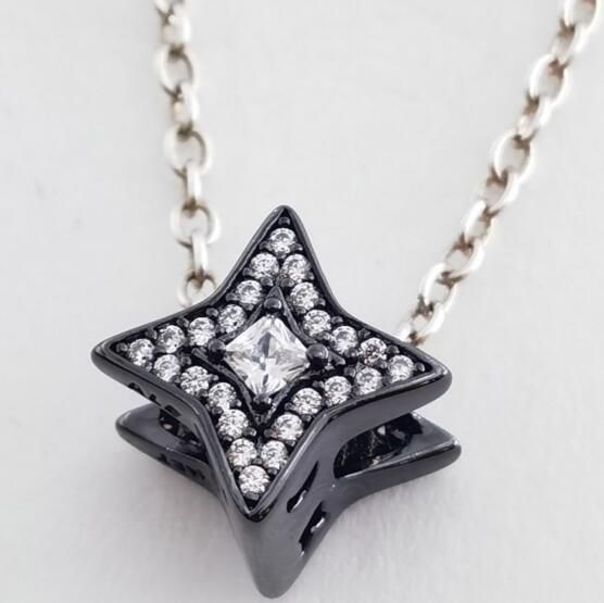 Sparkling Pave CZ Ruthenium-plated Charm Necklaces